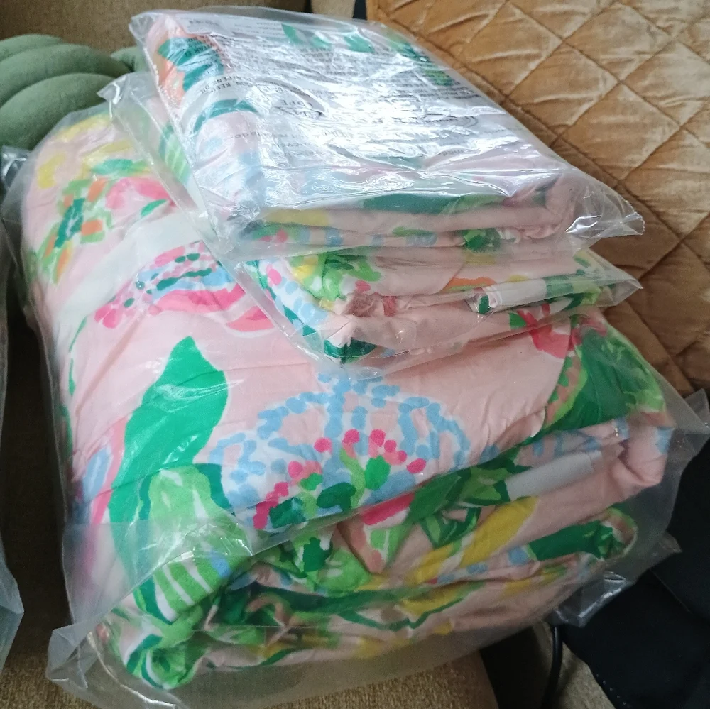 NWT Lilly Pulitzer Via Amore TWIN Duvet Cover + 2 Standard Shams